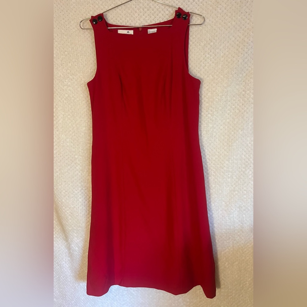 Liz Claiborne Sleeveless Red Dress A-Line Womens Classic Knee Length Size 8